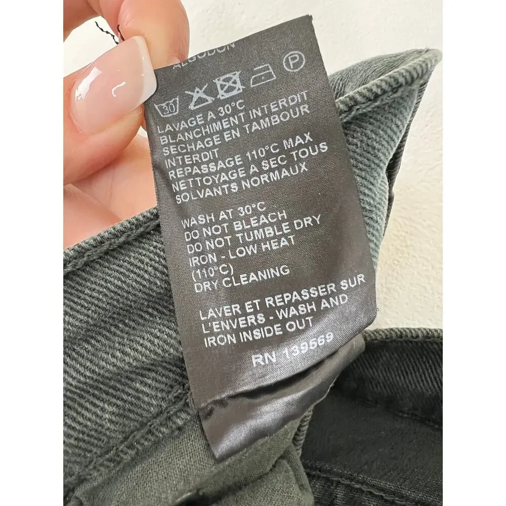 The Kooples Green HP709 Fit Skinny Jean Stretch Cotton Button-Fly Women Size 29